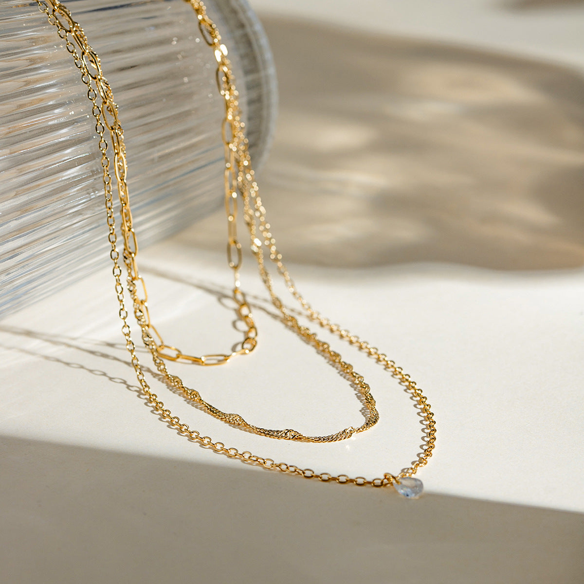 LAYERED THIN CHAIN NECKLACE