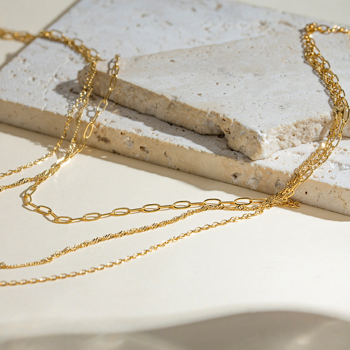 LAYERED THIN CHAIN NECKLACE