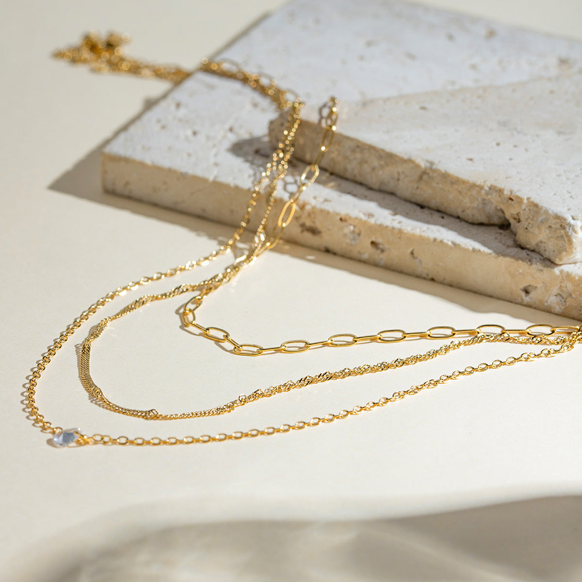 LAYERED THIN CHAIN NECKLACE