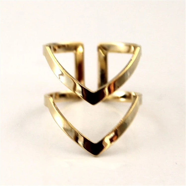 WOMEN VINTAGE DOUBLE V-SHAPED FINGER JOINT RING