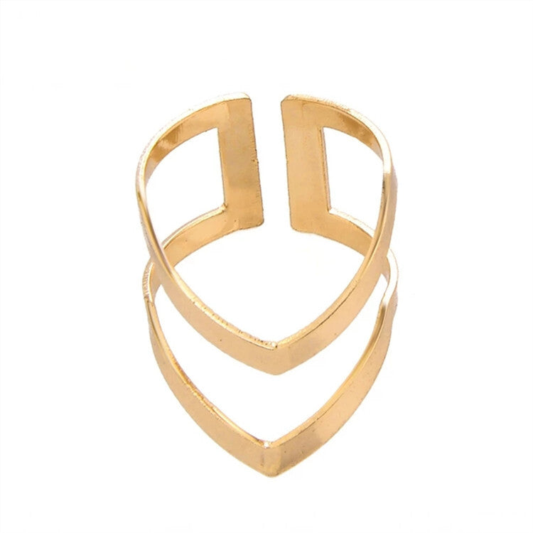 WOMEN VINTAGE DOUBLE V-SHAPED FINGER JOINT RING