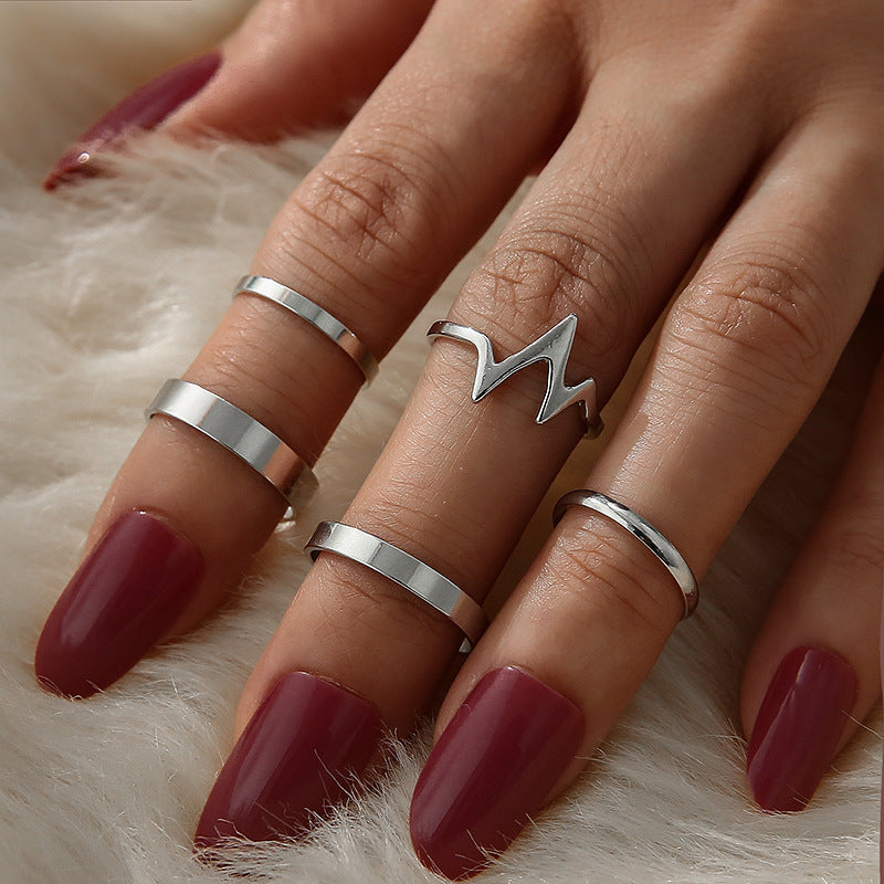 VINTAGE HEARTBEAT RING SET